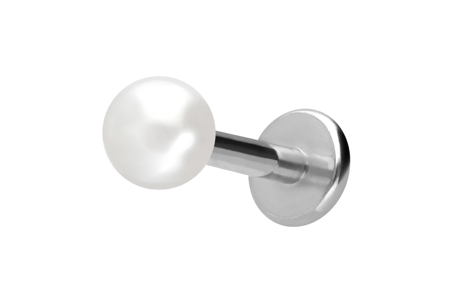 Titan Labret Piercing mit Innengewinde SYNTHETISCHE PERLE